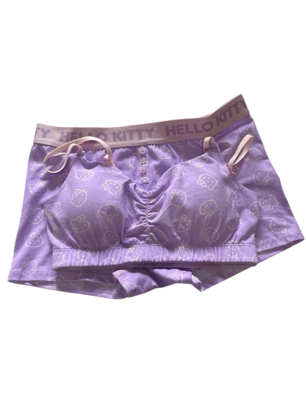 Hello Kitty Women's Cotton Bra &
Boxer Set Light Purple Size Medium